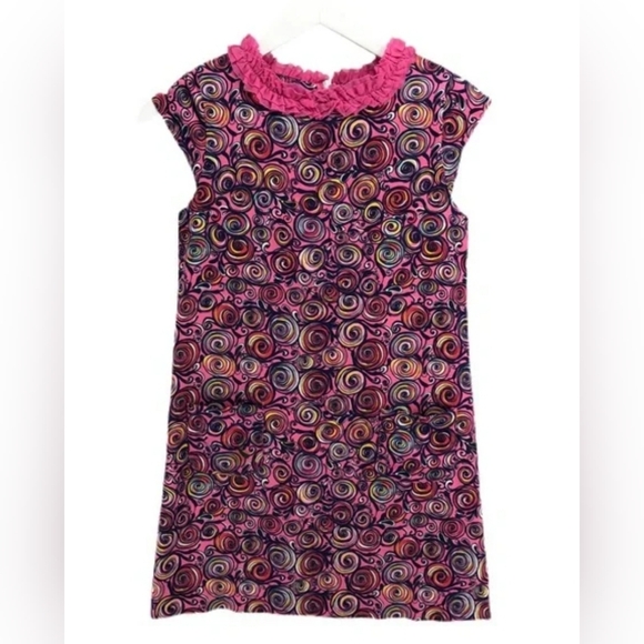 Lilly Pulitzer Pink Purple Multi Color Swirl Print Shift Dress Size 12 girls (L) - Picture 1 of 6